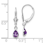 Load image into Gallery viewer, 14K White Gold 6x4mm Amethyst February Earrings 0.76-Carat tw
