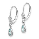 Load image into Gallery viewer, 14K White Gold 6x4mm Aquamarine/March Earrings 0.8-Carat tw
