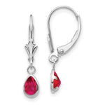 Load image into Gallery viewer, 14K White Gold 6x4mm July Ruby Earrings 1.08-Carat tw
