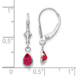 Load image into Gallery viewer, 14K White Gold 6x4mm July Ruby Earrings 1.08-Carat tw
