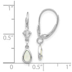 Load image into Gallery viewer, 14K White Gold 6x4mm Opal October Birthstone Earrings 0.5-Carat tw
