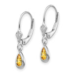 Load image into Gallery viewer, 14K White Gold 6x4mm Citrin November Earrings 0.7-Carat tw
