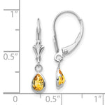 Load image into Gallery viewer, 14K White Gold 6x4mm Citrin November Earrings 0.7-Carat tw
