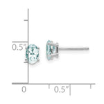 Load image into Gallery viewer, 14K White Gold 6x4 Oval March/Aquamarine Post Earrings
