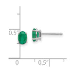 Load image into Gallery viewer, 14K White Gold 6x4mm Emerald Earrings 1-Carat tw
