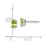 Load image into Gallery viewer, 14K White Gold 6x4 Oval August/Peridot Post Earrings

