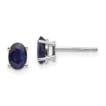 Load image into Gallery viewer, 14K White Gold 6x4mm Blue Sapphire Earrings 1.36-Carat tw
