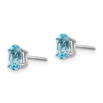 Load image into Gallery viewer, 14K White Gold 6x4mm December/Blue Topaz Post Earrings
