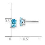 Load image into Gallery viewer, 14K White Gold 6x4mm December/Blue Topaz Post Earrings
