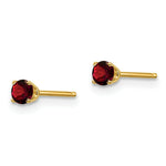 Load image into Gallery viewer, 14K Yellow Gold 3mm January/Garnet Post Earrings, 1/3-Carat Gemweight

