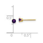 Load image into Gallery viewer, 14K Yellow Gold 3mm February/Amethyst Post Earrings, 1/5-Carat Gemweight
