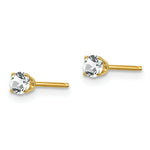 Load image into Gallery viewer, 14K Yellow Gold 3mm April/ White Topaz Post Earrings, 1/3-Carat Gemweight
