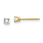 Load image into Gallery viewer, 14K Yellow Gold 3mm April/ White Topaz Post Earrings, 1/3-Carat Gemweight
