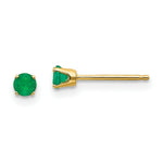 Load image into Gallery viewer, 14k Yellow Gold 3mm May/Emerald Post Earrings, 1/4-Carat Gemweight
