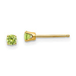 Load image into Gallery viewer, 14K Yellow Gold 3mm August/Peridot Post Earrings, 1/4-Carat Gemweight
