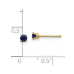 Load image into Gallery viewer, 14K Yellow Gold 3mm September/Sapphire Post Earrings, 3/8-Carat Gemweight
