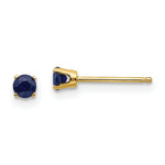 Load image into Gallery viewer, 14K Yellow Gold 3mm September/Sapphire Post Earrings, 3/8-Carat Gemweight
