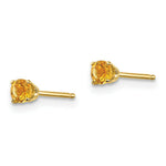 Load image into Gallery viewer, 14K Yellow Gold 3mm November/Citrine Post Earrings, 1/5-Carat Gemweight
