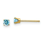 Load image into Gallery viewer, 14K Yellow Gold 3mm December/Blue Topaz Post Earrings, 1/3-Carat Gemweight
