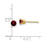 Load image into Gallery viewer, 14K Yellow Gold 4mm Round January/Garnet Post Earrings, 3/4-Carat Gemweight
