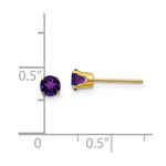 Load image into Gallery viewer, 14K Yellow Gold 4mm February/Amethyst Post Earrings, 0.46-Carat Gemweight
