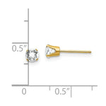 Load image into Gallery viewer, 14K Yellow Gold 4mm April/White Topaz Post Earrings, 5/8-Carat Gemweight

