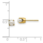 Load image into Gallery viewer, 14K Yellow Gold 4mm June/Freshwater Cultured Pearl Post Earrings
