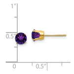 Load image into Gallery viewer, 14K Yellow Gold 5mm Amethyst Earrings - February -Carat tw
