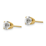 Load image into Gallery viewer, 14K Yellow Gold 5mm White Zircon Earrings - April 1.2-Carat tw
