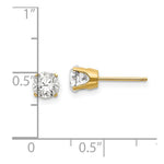 Load image into Gallery viewer, 14K Yellow Gold 5mm White Zircon Earrings - April 1.2-Carat tw
