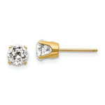 Load image into Gallery viewer, 14K Yellow Gold 5mm White Zircon Earrings - April 1.2-Carat tw
