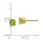 Load image into Gallery viewer, 14K Yellow Gold 5mm Peridot Earrings - August 1.12-Carat tw
