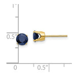 Load image into Gallery viewer, 14K Yellow Gold 5mm Sapphire Earrings - September 1.4-Carat tw
