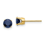 Load image into Gallery viewer, 14K Yellow Gold 5mm Sapphire Earrings - September 1.4-Carat tw
