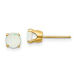Load image into Gallery viewer, 14K Yellow Gold 5mm Opal Earrings - October 0.6-Carat tw
