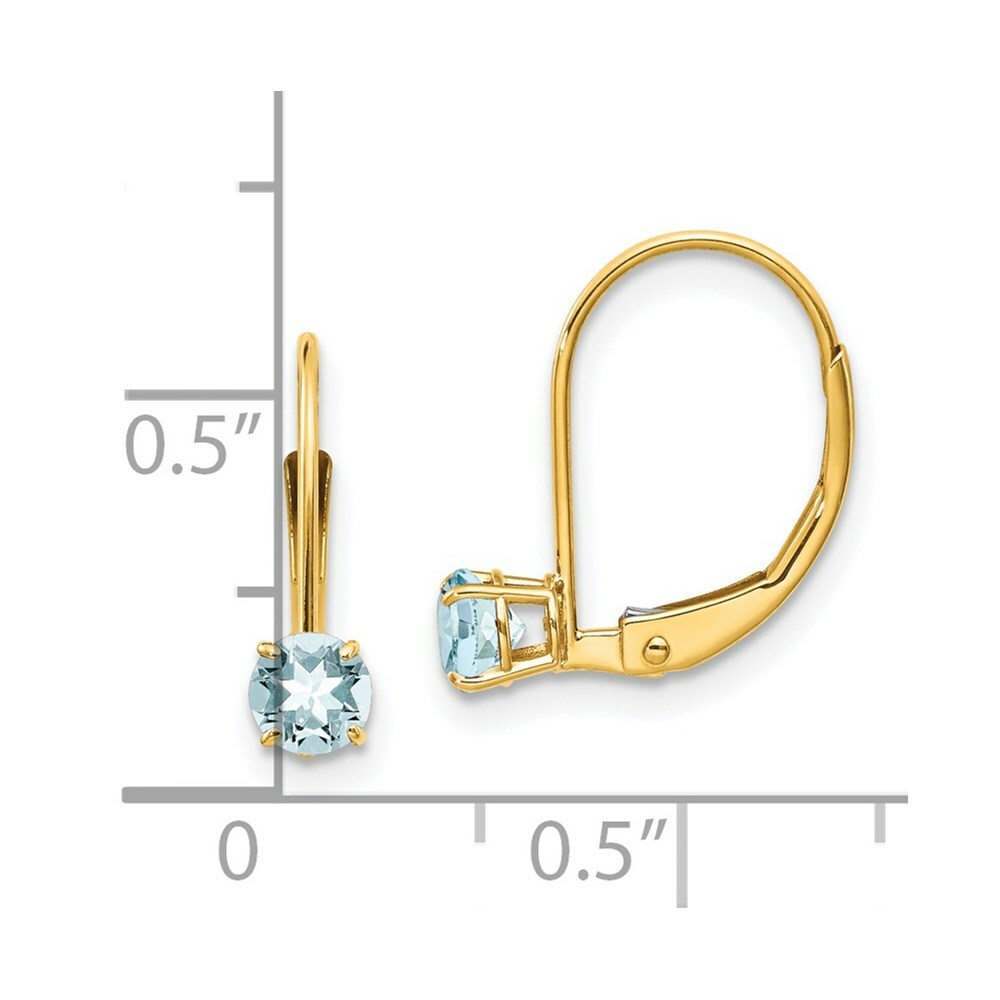 14K Aquamarine Earrings - March