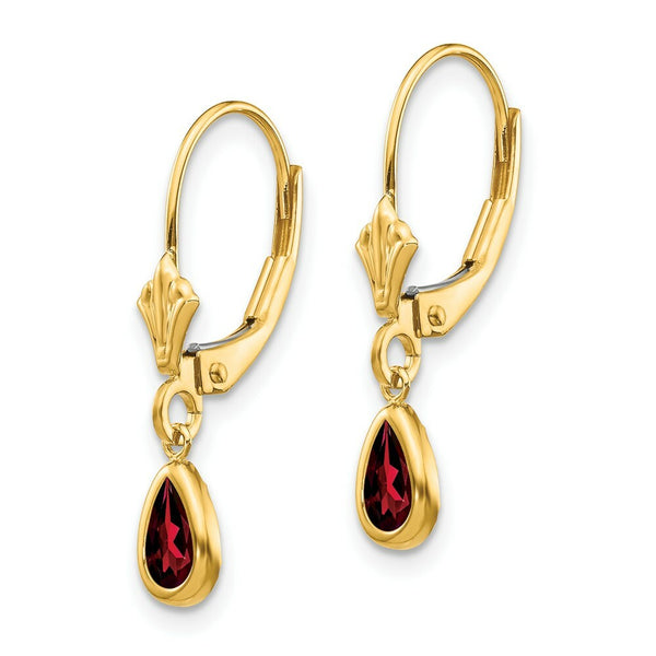 14K 6x4mm Garnet/January Earrings