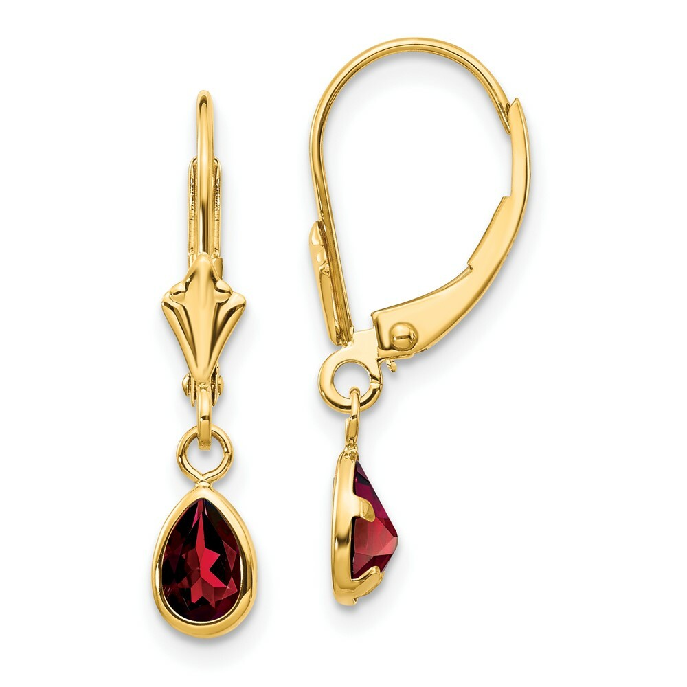 14K 6x4mm Garnet/January Earrings