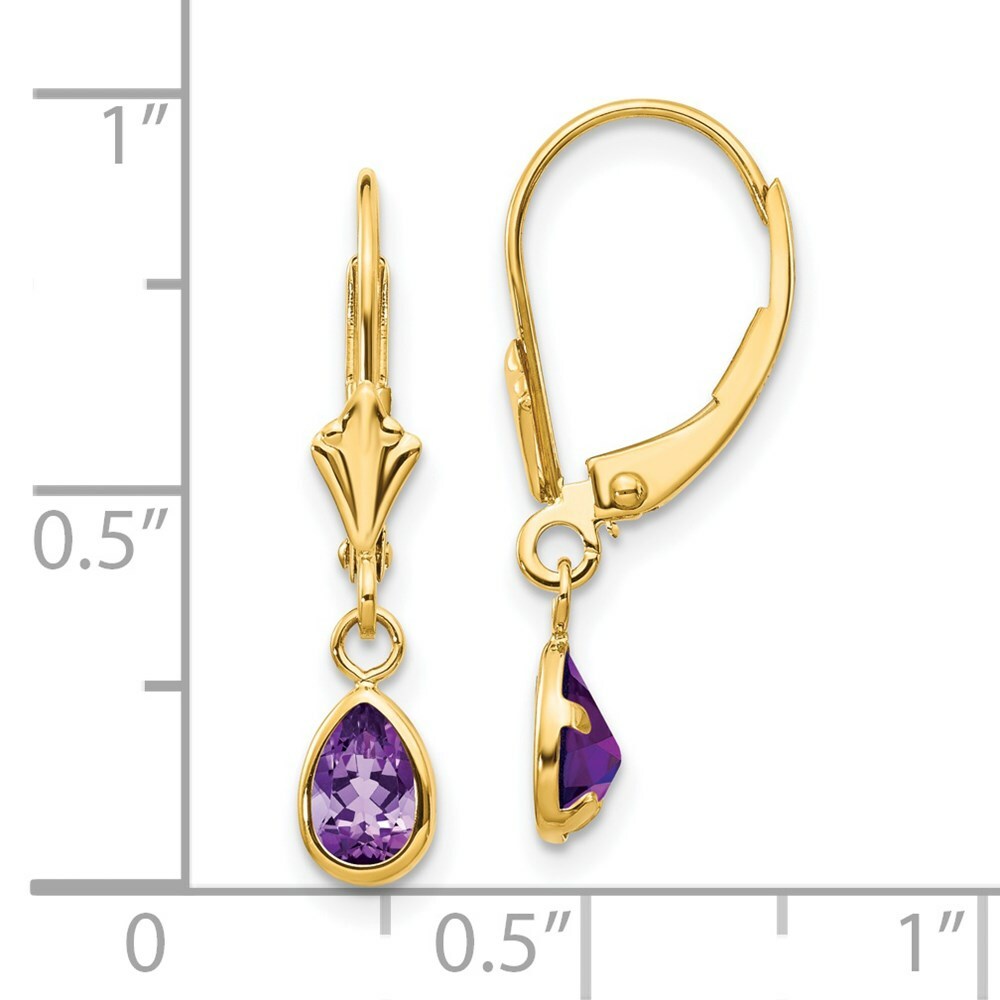 14K 6x4mm Amethyst/February Earrings