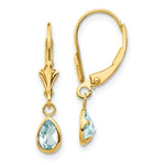 Load image into Gallery viewer, 14K 6x4mm March/Aquamarine Earrings
