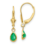 Load image into Gallery viewer, 14K 6x4mm Emerald/May Earrings
