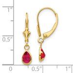 Load image into Gallery viewer, 14K 6x4mm Ruby/July Leverback Earrings
