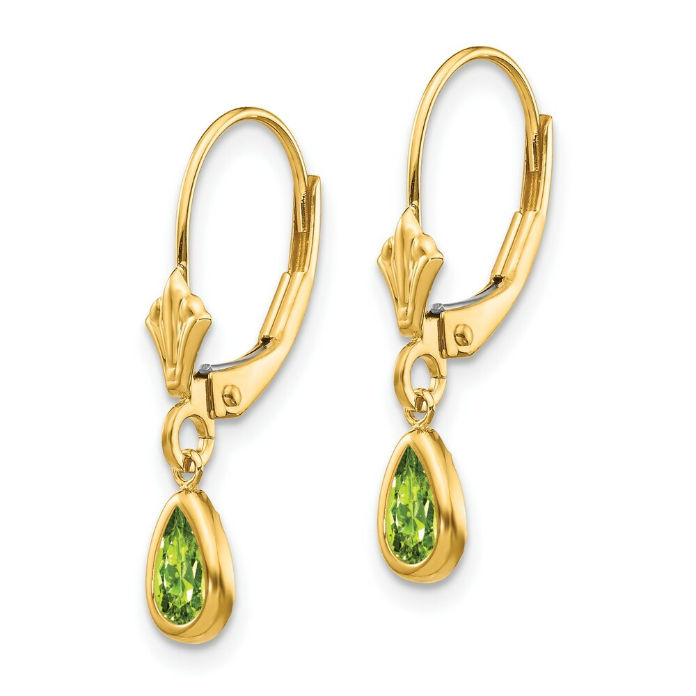 14K 6x4mm August/Peridot Earrings