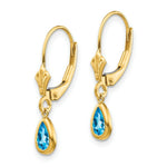 Load image into Gallery viewer, 14K 6x4mm December/Blue Topaz Earrings
