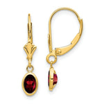 Load image into Gallery viewer, 14K 6x4mm Garnet/January Earrings
