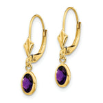 Load image into Gallery viewer, 14K 6x4mm February/Amethyst Earrings
