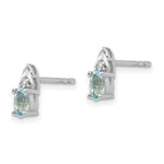 Load image into Gallery viewer, 14k White Gold Aquamarine Diamond Earring with Diamond Accent, 0.46-Carat Gemweight
