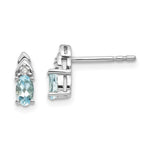 Load image into Gallery viewer, 14k White Gold Aquamarine Diamond Earring with Diamond Accent, 0.46-Carat Gemweight
