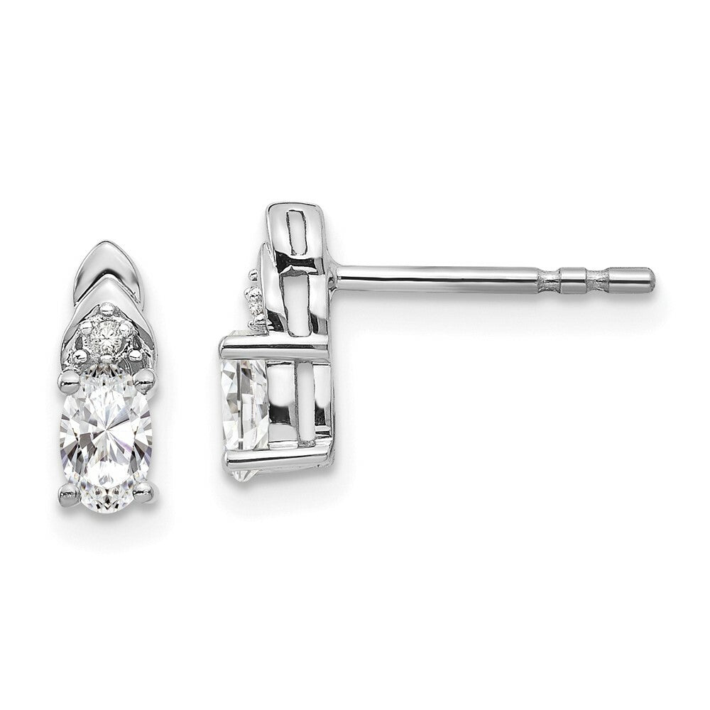 14k White Gold White Topaz Diamond Earring with Diamond Accent, 0.56-Carat Gemweight