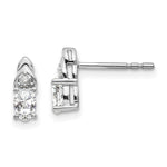 Load image into Gallery viewer, 14k White Gold White Topaz Diamond Earring with Diamond Accent, 0.56-Carat Gemweight
